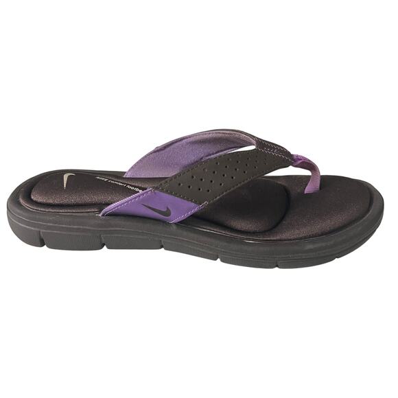 Nike Comfort Footbed Sandals Womens 8 Brown Purple 354925-221 Flip Flop - Picture 3 of 10